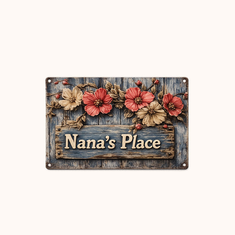 🌸Welcome to Nana's Place: Charming Floral Garden Sign & Home Accent