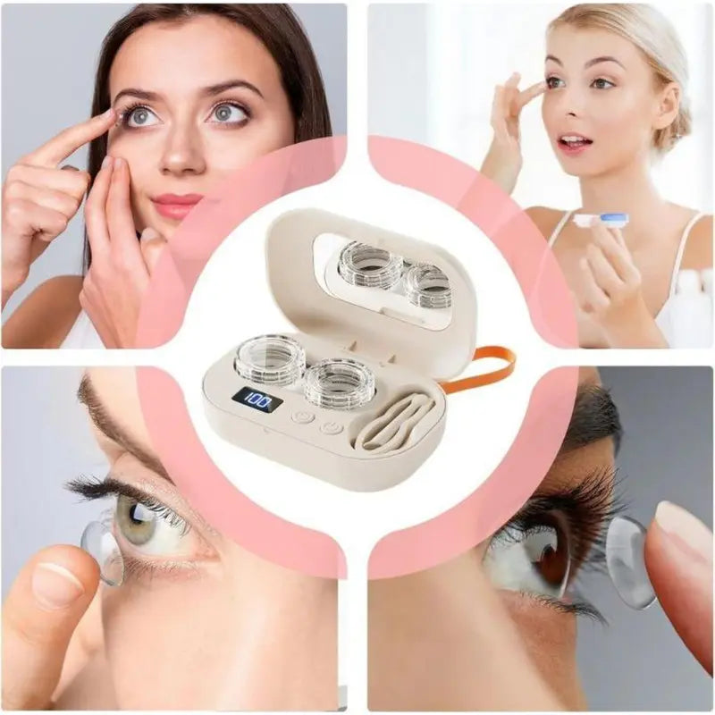💗LIMITED TIME SALE 50% OFF⚡Rechargeable Ultrasonic Contact Lens Cleaner with Cosmetic Mirror