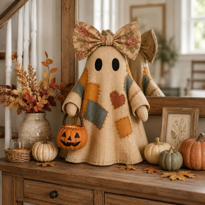 🎃Whimsical Patchwork Ghost Decor