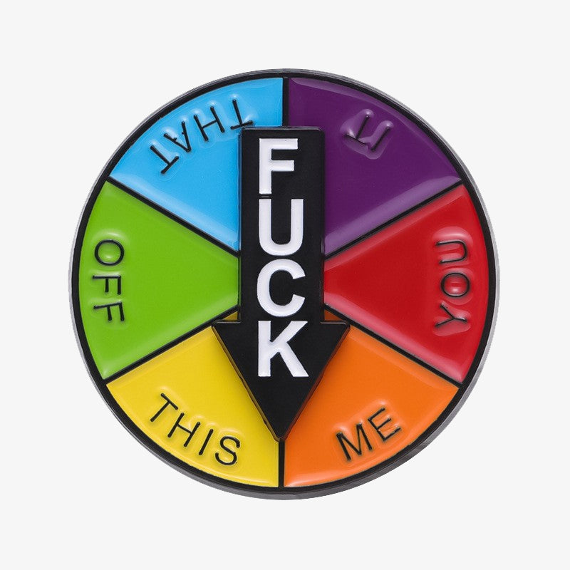 Geometric Choice Badge Pin – Funny Spinner Brooch for Clothing & Lapels