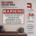 😂 Funny Warning‑Style Metal Door Sign, Humorous Wall Decor for Game Room Office Entryway