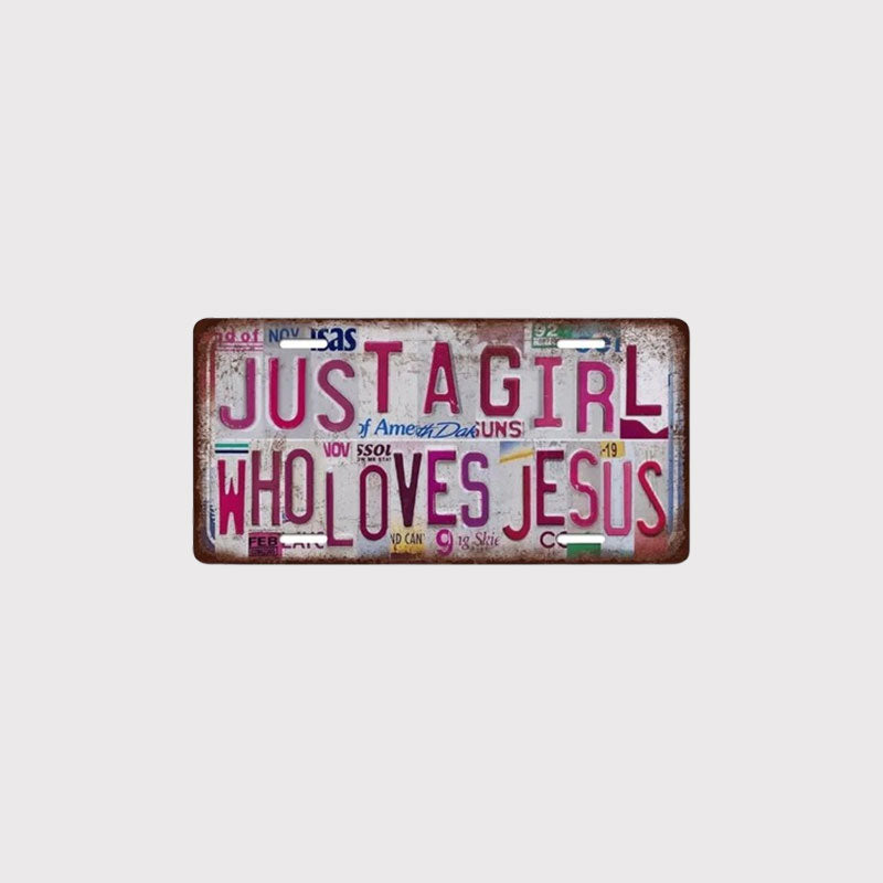 "Just A Girl Who Loves Jesus" Vintage Wall Sign✝️💖