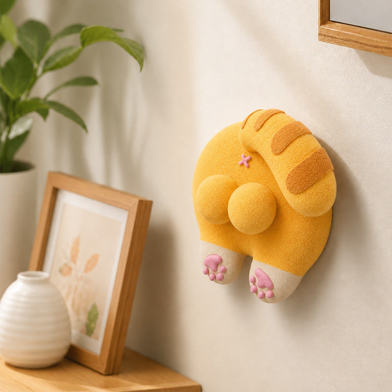 Whimsical Cat Butt Switch Cover - 3D Printed Home Decor & Wall Flaw Concealer