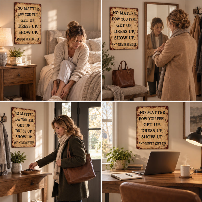 ⭐ Vintage‑Style Motivational Wall Sign – Bold Daily Encouragement For Your Workspace