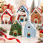 🏠 Christmas Cottage Handle Gift Box – 3D House‑Shaped Festive Packaging For Small Treats