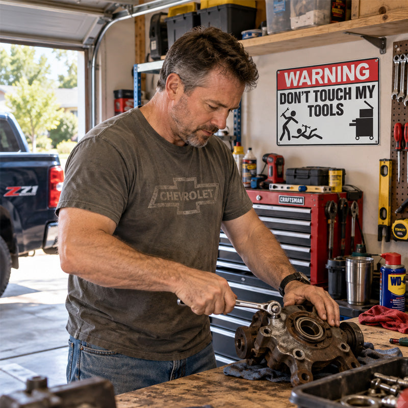 🔧 Don't Touch My Tools Warning Sign | Garage Workshop Vibe