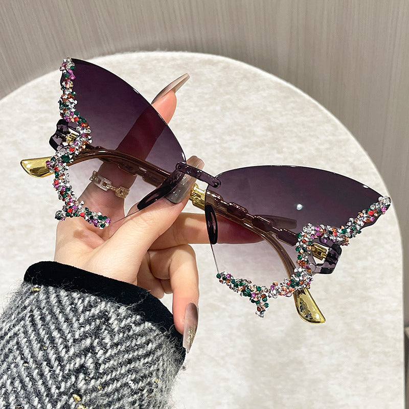 📢📢LAST DAY SALE 50% OFF🕶️Rhinestone Butterfly Sunglasses 🦋