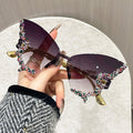 📢📢LAST DAY SALE 50% OFF🕶️Rhinestone Butterfly Sunglasses 🦋