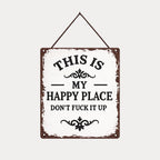 “This Is My Happy Place” Rustic Wooden Hanging Sign ✨🏡💖