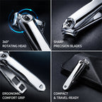 💅360-degree rotating multi-purpose stainless steel nail clippers