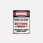 🚪 WARNING “GETTING HIGH” Funny Door Sign ✨