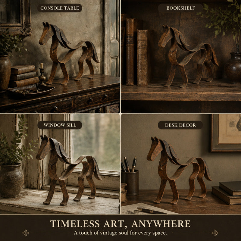 🐎 Artistic Metal Horse Sculpture ✨ Timeless Vintage‑Patina Home Accent