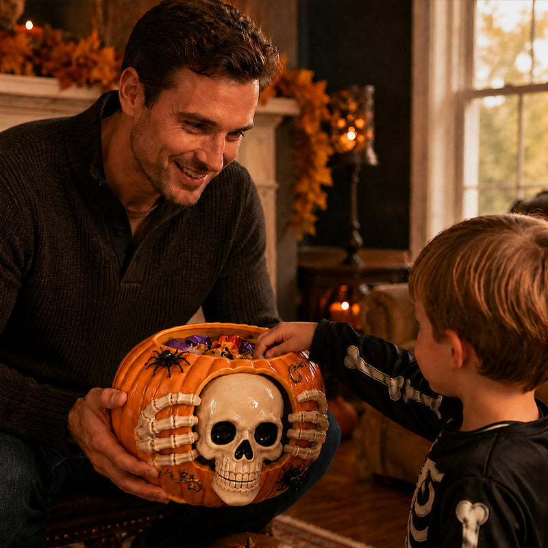 🎃🍬👻Trick-or-Treat | Skull Pumpkin Candy Jar