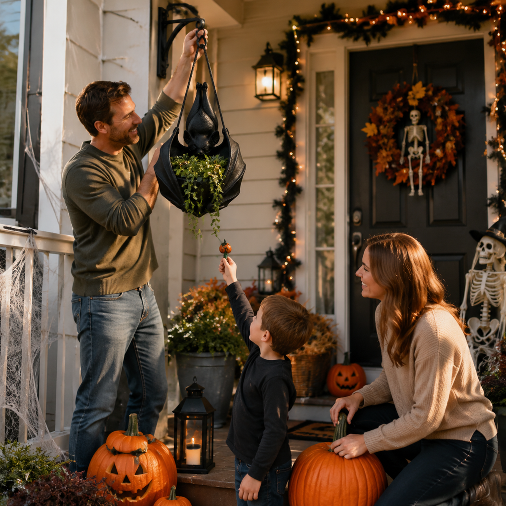 🦇 Spooky Bat Hanging Basket | Instant Halloween Porch Vibes