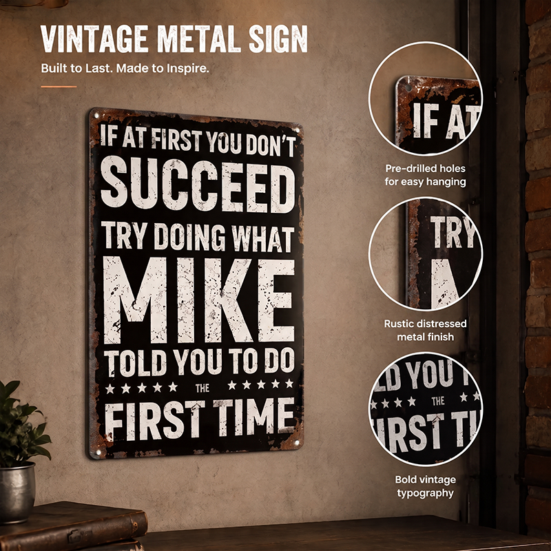 😄 Witty Distressed Vintage Metal Wall Sign, Funny Conversation‑Starter Plaque for Garage & Office
