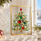 🎄✨ Handmade Elegant Collectible Crystal Beaded Tabletop Christmas Tree, Sparkling Gem Pearl Holiday Home Decor