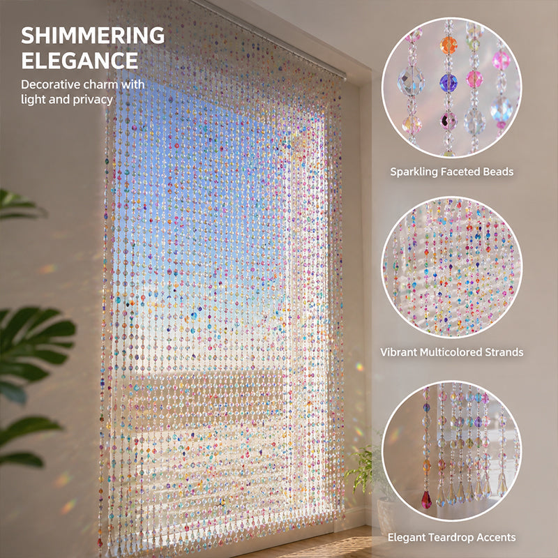 Sparkling Rainbow Beaded Window Curtain ✨🌈