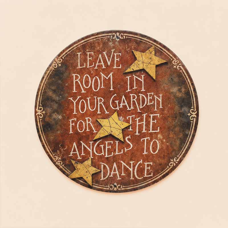 🌿 Rustic Dancing Angel Wall Decor, Charming Porch & Yard Hanging Plaque