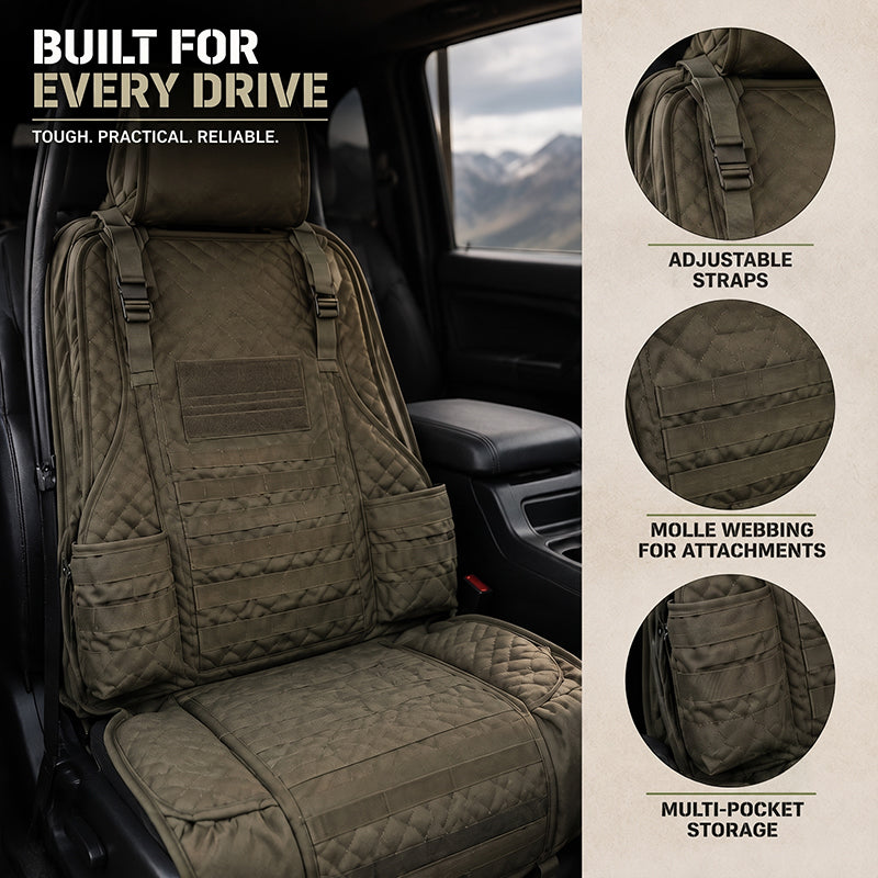 🚗Camouflage Tactical Car Seat Cover With Storage Pockets