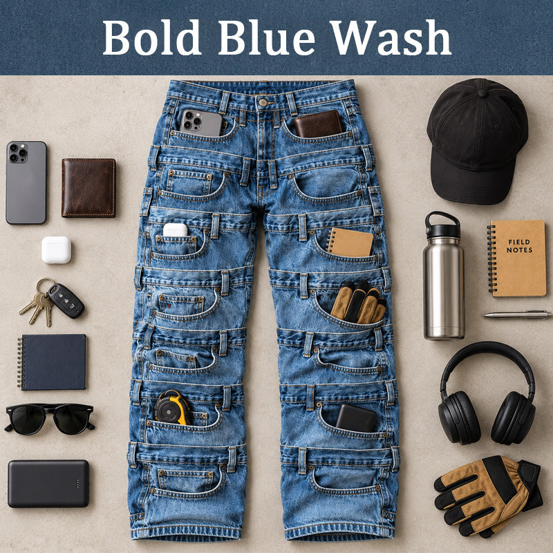 Multi-Pocket Utility Jeans 🧵