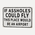 😏✈️ "If Assholes Could Fly, This Place Would Be an Airport" Sign