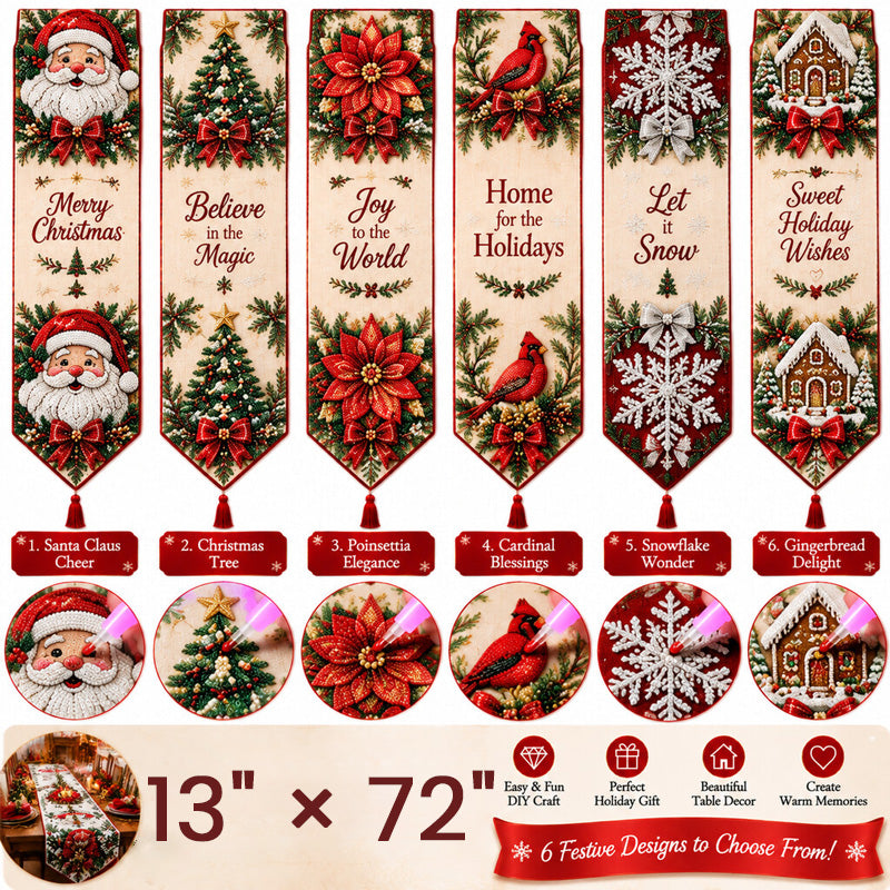 🎄 DIY Christmas Diamond Painting Table Runner Kit | Sparkling Holiday Table Decor
