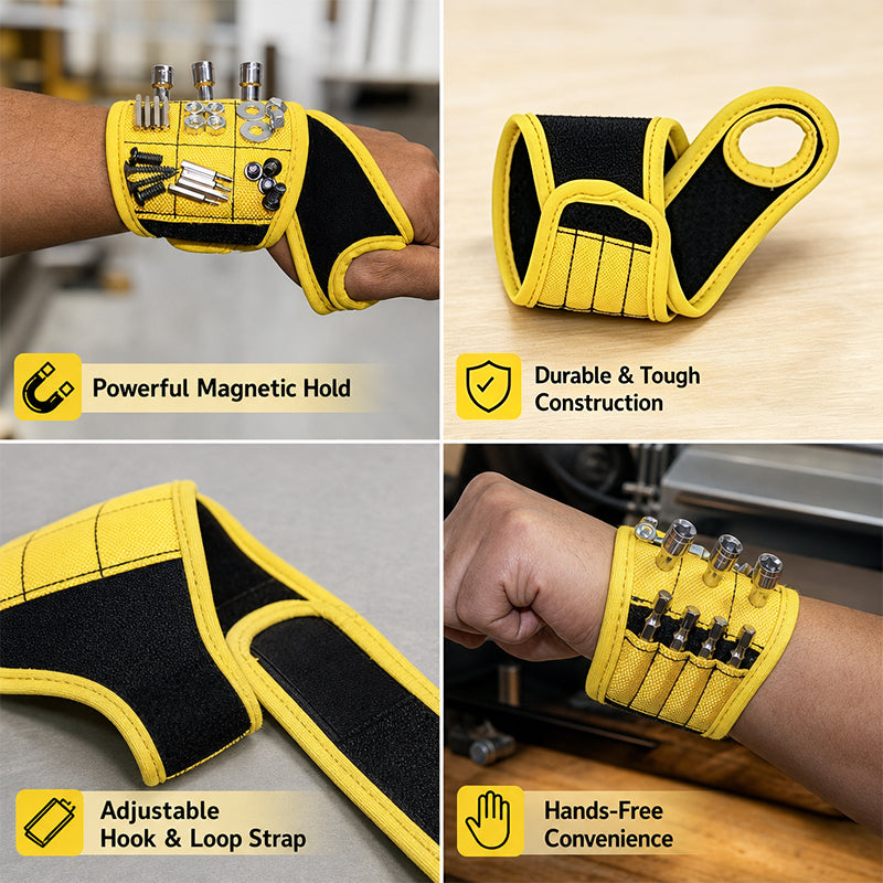 🛠️ Elegant Collectible Magnetic Wristband Tool Holder, Heavy-Duty Handmade Oxford Cloth Hardware Storage Wrist Band, Holiday Practical Gift for Handymen & Carpenters