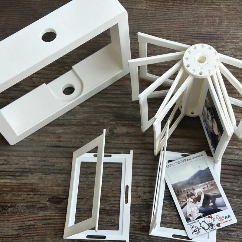 Rotating Mini Photo Album Frame – Flip Display for Instant Photos & Photo Cards📸