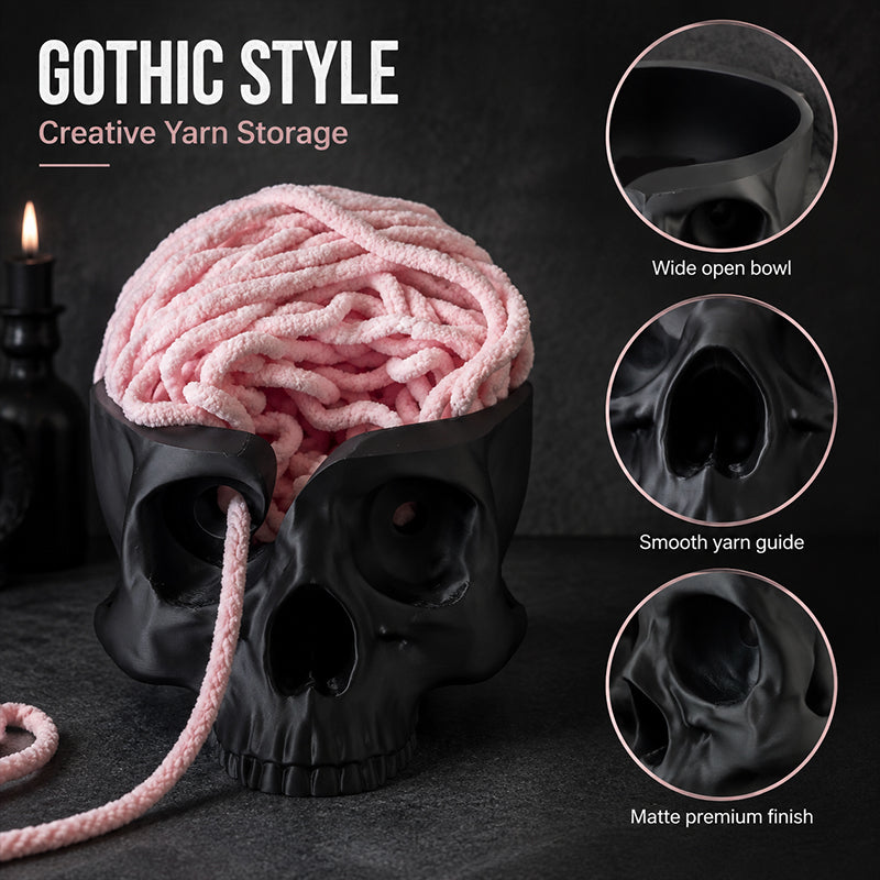 💀 Skull Print Yarn Storage Holder
