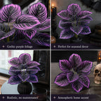 🏡🖤Artificial Purple Calathea Plant – Gothic Fall & Halloween Faux Plant