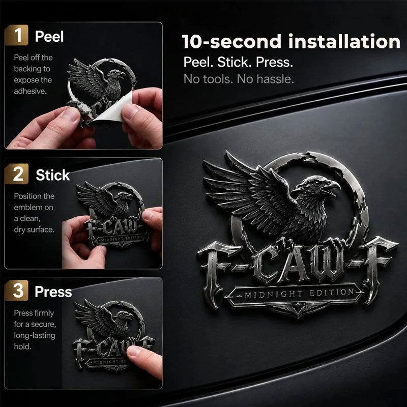 🦅F-CAW-F "Midnight Edition" Metal Emblem - Premium Attitude Decal