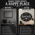 😄 Sassy Happy‑Place Vintage Metal Wall Sign, Funny Porch & Patio Wall‑Hanging Decor