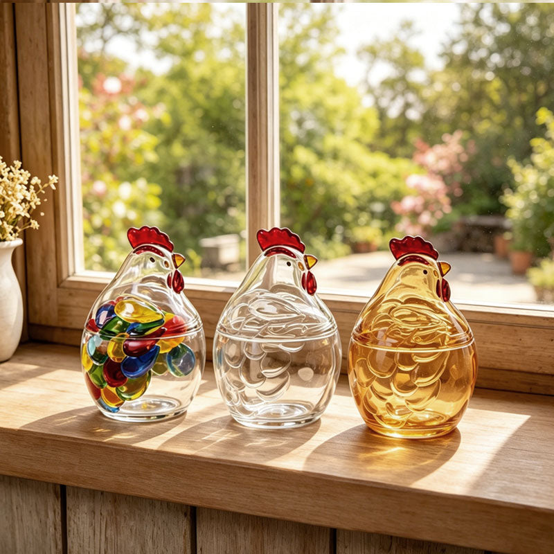 🐔Little Rooster Glass Animal Ornament
