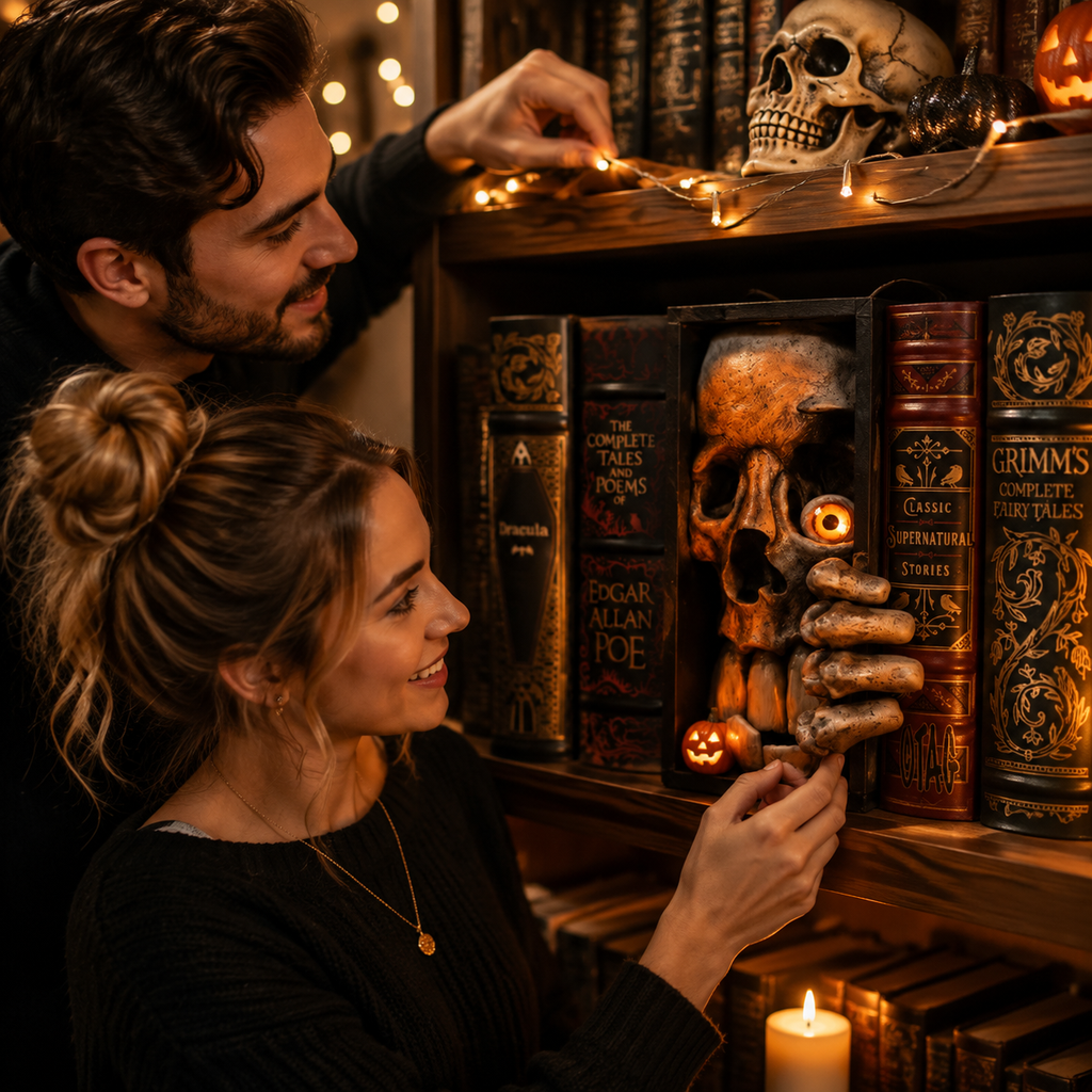 👻 Gothic Devil Bookcase Decor