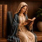🎁Last Day 49% OFF 📖 Handcrafted Virgin Mary Reading Bookshelf Figure