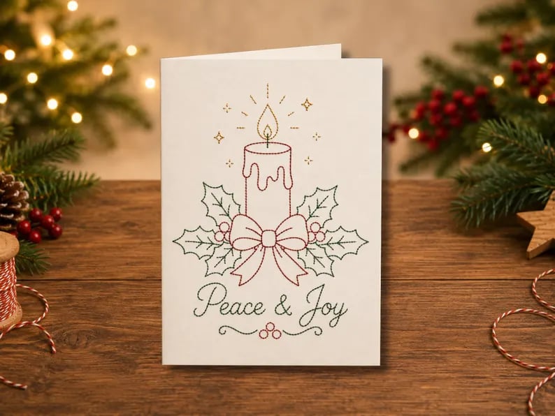 🎄 Beginner-Friendly Christmas Embroidery Kit, Relaxing Holiday Craft Project & Meaningful Gift
