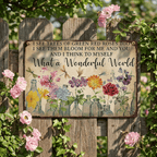✨Vintage "What a Wonderful World" Floral & Dragonfly Metal Tin Sign
