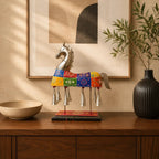✨ Hand‑Painted Horse Wind Chime Sculpture 🐎 Folk‑Art Tabletop Statement Decor