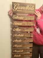 Personalized Grandkids Hanging Decor Sign
