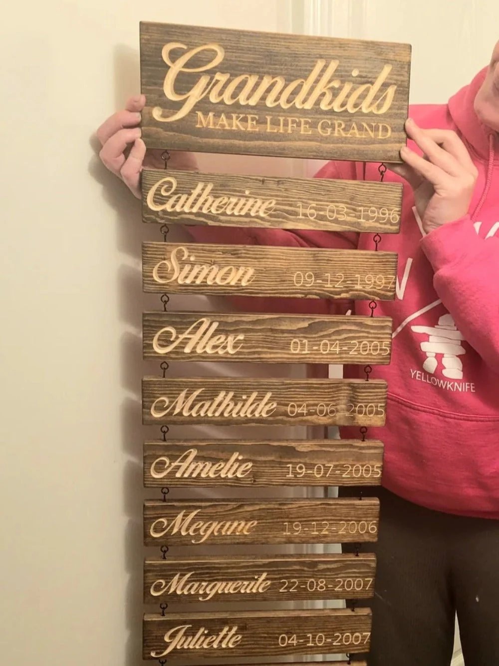 Personalized Grandkids Hanging Decor Sign