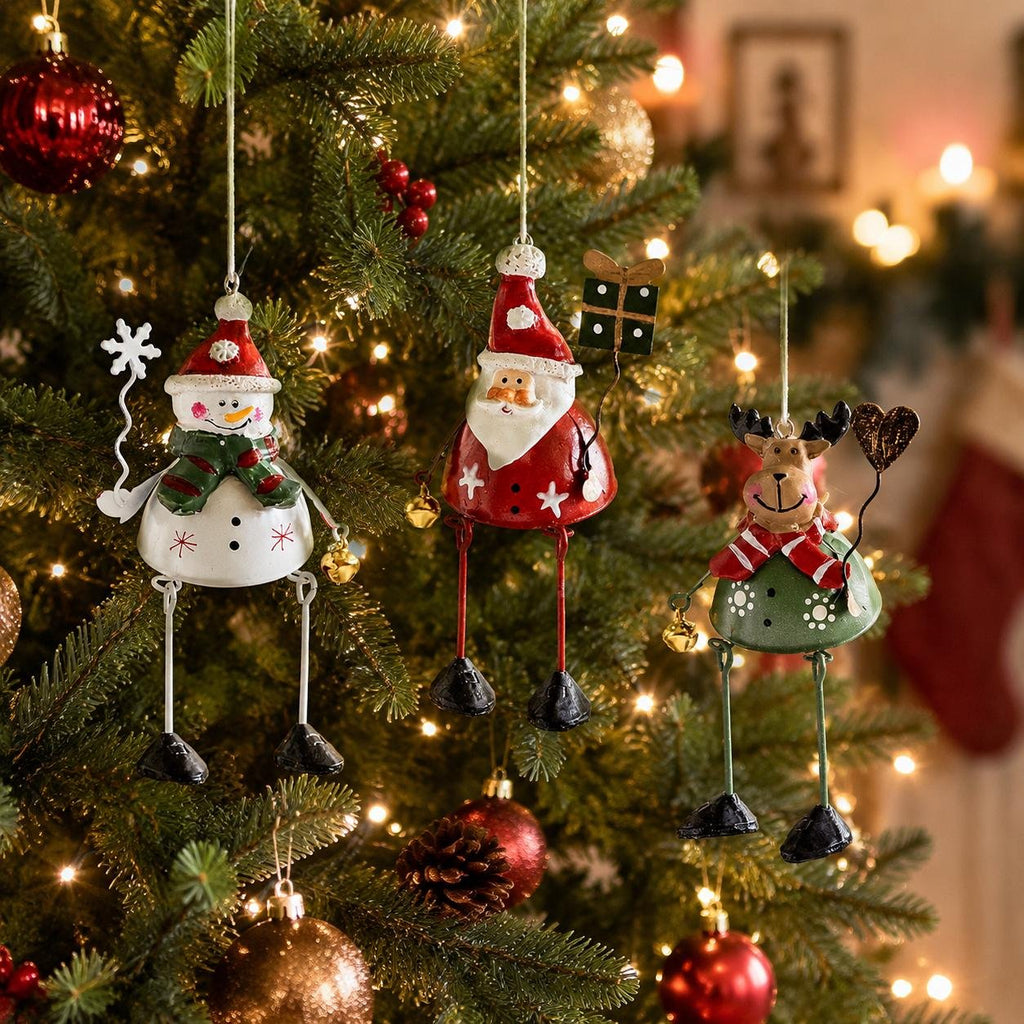 🌲✨ Hand-Painted Dangling Leg Christmas Ornaments