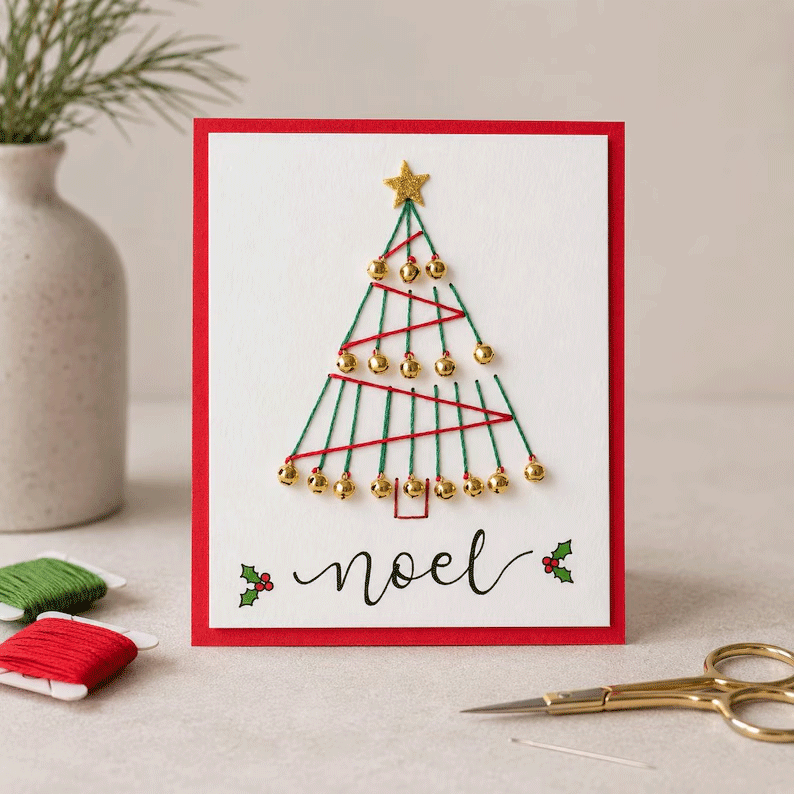 🧵 Cozy Family Christmas Craft Kit, Create Keepsake‑Worthy Handmade Christmas Cards for Gifting