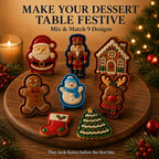🎄 Christmas Themed Embossed Mini‑Pie Mould Set | 8 Festive Character Designs for Holiday Baking