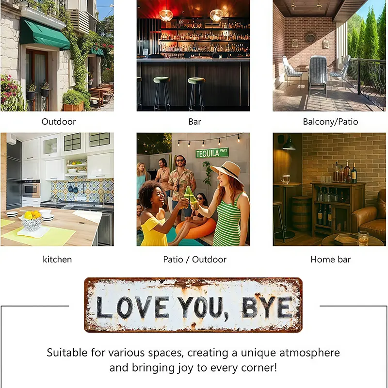 🏡LOVE YOU, BYE – Vintage Metal Wall Sign