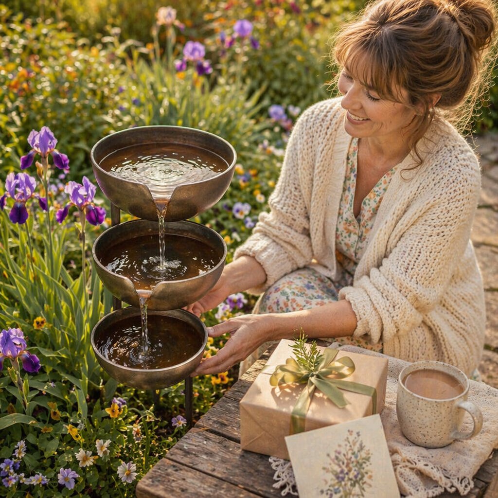 🌧️ Self-filling bird bath using rainwater 🐦 Weatherproof, for outdoor gardens