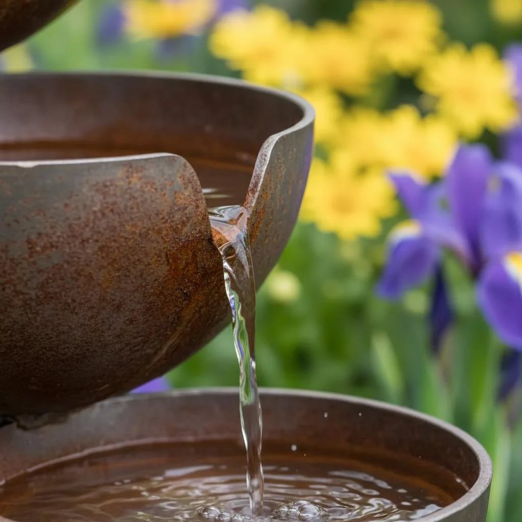 🌧️ Self-filling bird bath using rainwater 🐦 Weatherproof, for outdoor gardens