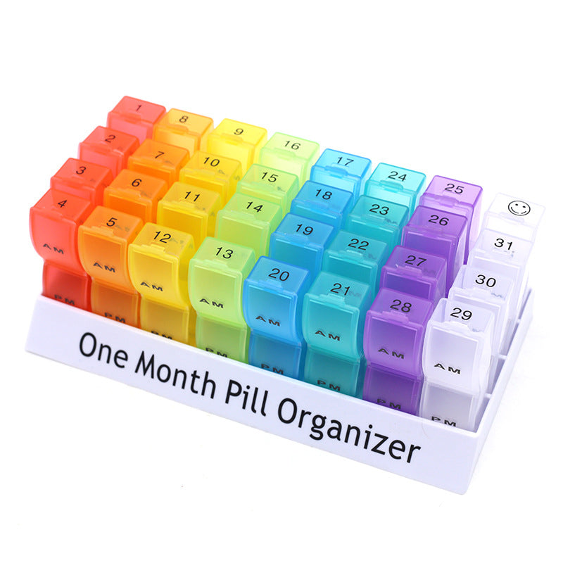 💖Mother’s Day Sale: 50% OFF!💊📅 Daily 31-Day Pill Organizer Travel Case – 🔒📦 4-Week Medication Box with Compartments & Labels, Ideal for Weekly Planning, Vacations & Seniors, Compact Storage