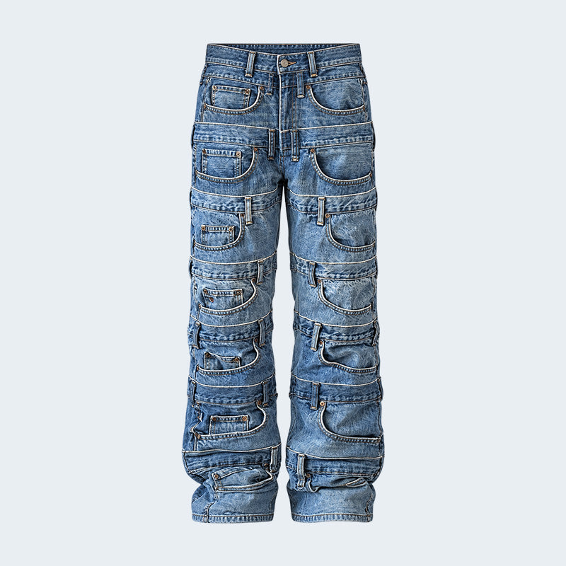 Multi-Pocket Utility Jeans 🧵