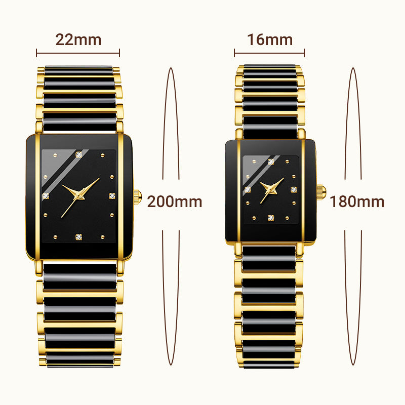 ⌚ Elegant Ceramic Band Watch — 3ATM Water Resistant, Quartz, Gift Box Included