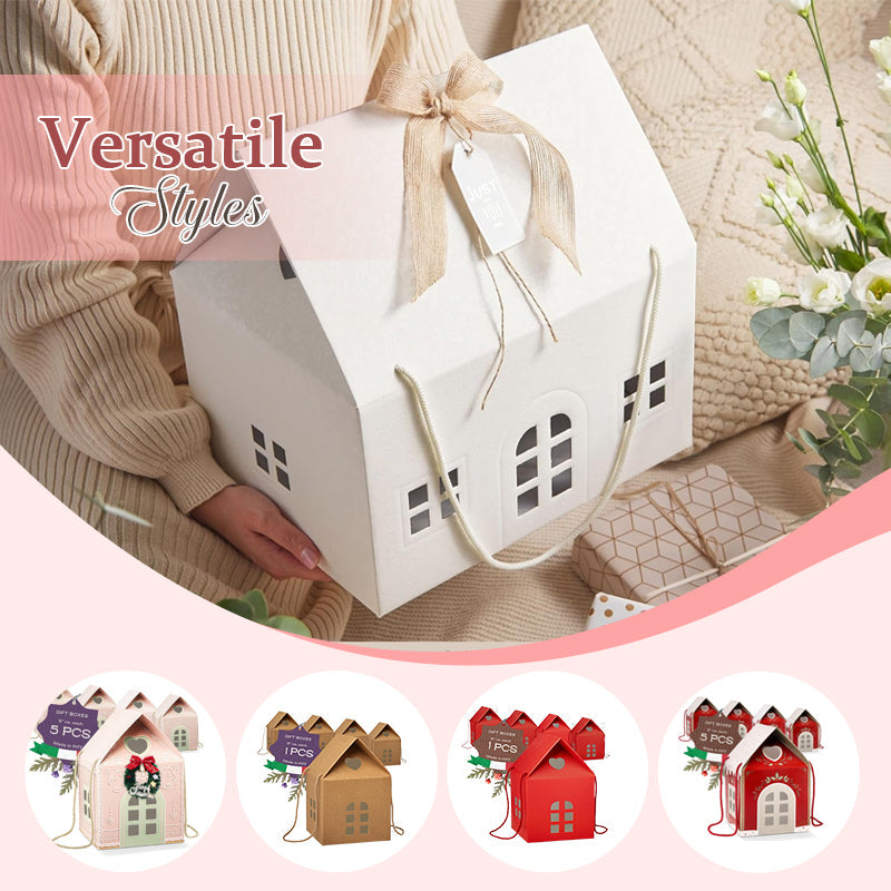 🏠 Christmas Cottage Gift Box – Reusable House‑Shaped Festive Present Packaging